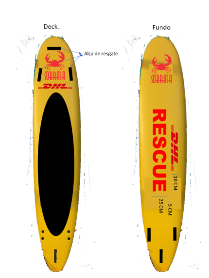 Prancha Rescue soft com 3 alças 9 pés com capa - venda sob consulta