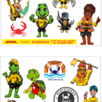 Tatuagem MASCOTES SOBRASA (11 por cartela de 10x12cm) - 2 cartelas