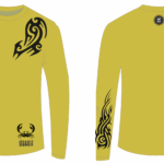 Camisa Dry Fit manga comprida azul ou mostarda