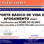 Certificado SOBRASA SBVA I - Suporte Básico de Vida em Afogamento